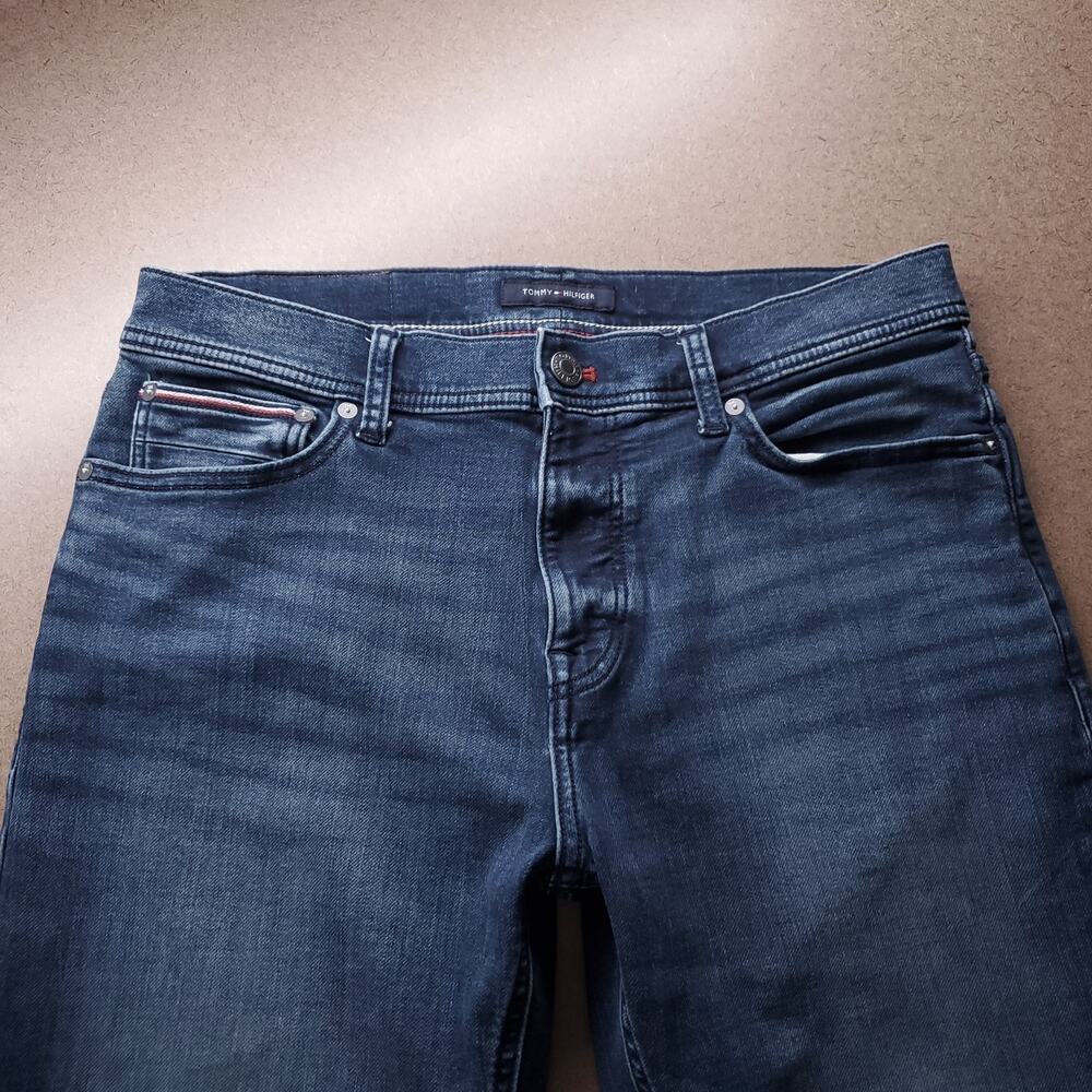 Tommy Hilfiger Denton Straight Jeans Men 32x30 Blue Straight Leg Stretch - Picture 3 of 12